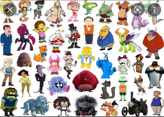  Click the 'T' Cartoon Characters III iksamen