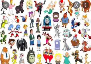  Click the 'T' Cartoon Characters 测试