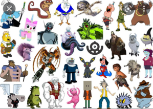  Click the 'U' Cartoon Characters teste