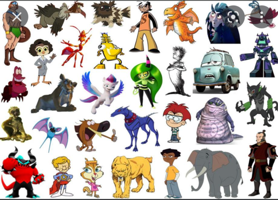  Click the 'Z' Cartoon Characters examen