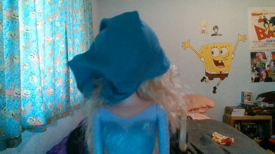  Elsa was told to wear pants, but nobody told her she couldn't wear them on her head.