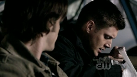  Dean and Sam in the Impala "Dude....Where's the pie?"