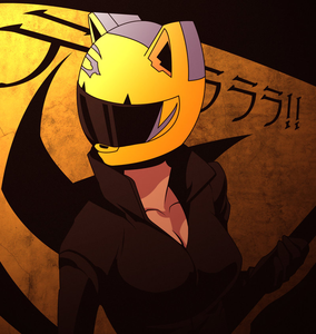  Because she likes to pulls and is funny? Celty Sturluson from 《无头骑士异闻录》