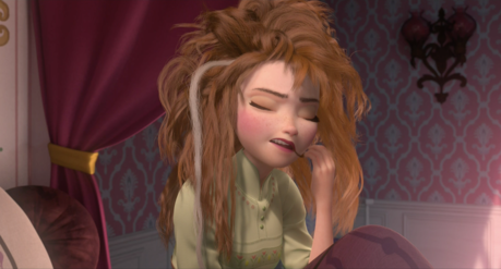  hari 7: the character I relate the most is Ana from “Frozen”. Her hair when she wakes up is litera