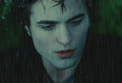 Edward in the rain,in Twilight