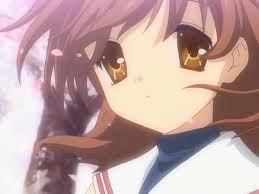 Nagisa from Clannad.  (They are both a club leader - Haruhi of the SOS Brigade and Nagisa of the dram