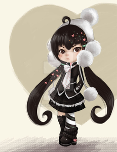  Name: Oreo Bittercreme Appearance: Long Black Hair,In Pigtails,With Hairpin And rosado, rosa And Green He