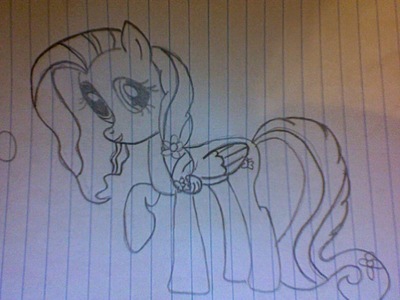 Here is Fluttershy as a Crysal Pony. ;) Sorry it's not Colored. I have one of her colored but she has