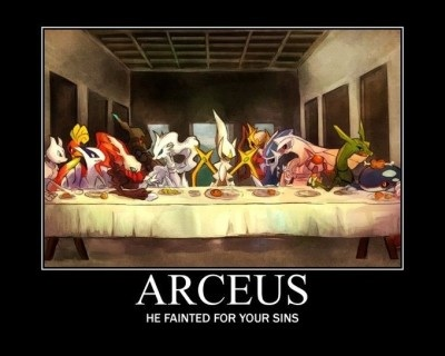 Arceus cause he created all other strong Pokemon.