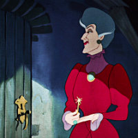  Round 1 Theme 6: toon off, I think her face is gloating about locking Cinderella up.