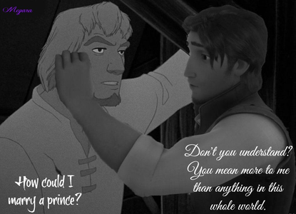 Aurora/Phoebus: How could I marry a prince?
Peter Pan/Flynn: Don't you understand? You mean more to 
