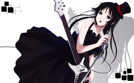 Mio Akiyama from K-ON! plays the bass guitar!

Give me a character who likes swimming.
