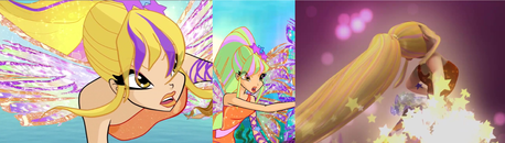 Stella has got purple strips in Sirenix 2D, but she has got pink strips in Sirenix 2D Underwater and 