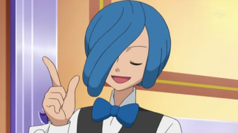 Corn-kun in the Pokemon Best Wishes Series has blue hair!