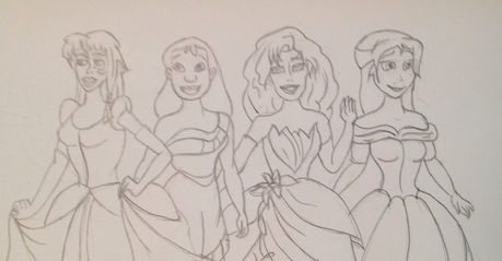 Here is my second entry, the Disney Heroines as Princesses. (: Kida as Cindy; Nani as Poca; Esmeralda