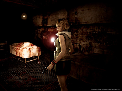 heather from silent hill
~
same both holding a gun