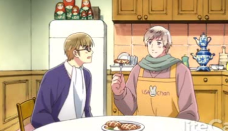 russia from hetalia  
~
both are in a kitchen