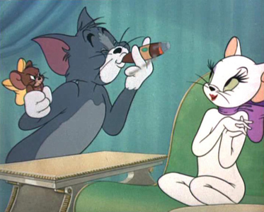  tom and jerry ~ both are holding a cigar (if i'm not mistaken haha)