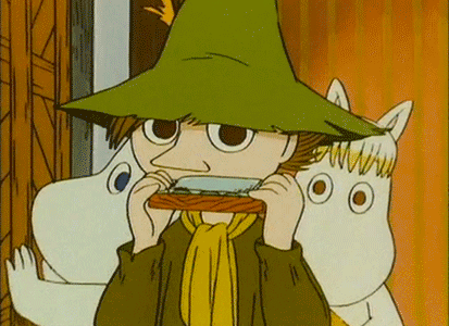  snufkin from the moomins ~ both have wide eyes