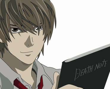 light yagami from death note 

both are holding a book