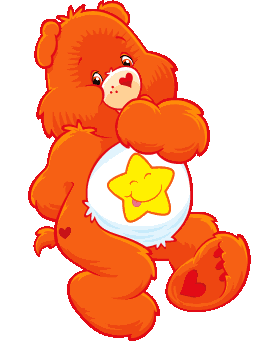  laugh a lot chịu, gấu from care bears ~ both have a ngôi sao symbol