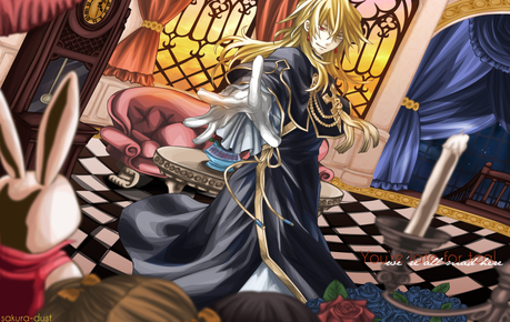 Vincent Nightray from Pandora Hearts
Both a curtains in their background