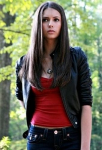  Elena Gilbert from The Vampire Diaries Both are wearing leather jackets.