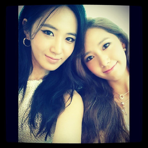 YoonYul couple taking selfie <3 I command any of SNSD member wearing a spike headband