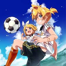  Len and Rin playing soccer!