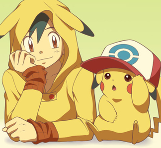 Ash and Pikachu from Pokemon!
