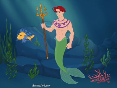  Entry 2: The Mer Prince. (Genderbent Ariel) Pretend the ikan is a genderbent Flounder. I didn't kn