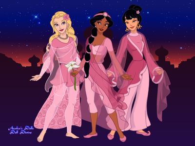 Entry 2: Pink Ladies (Aurora, Jasmine, and Mulan)