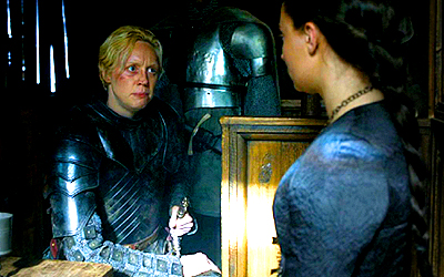  5x02. I have no memory of Brienne's first meeting with Sansa, au the chase that followed, but I enjoy