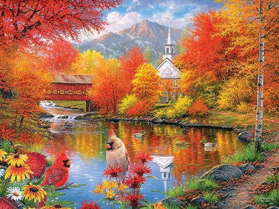 Beautiful autumn morning painting