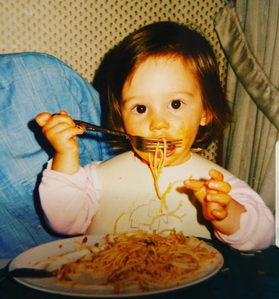  hari 4 - Kat Barrell young (That's my girl... loving pasta as much as me)