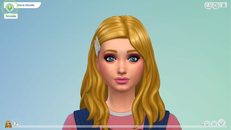 This is my new Sim Hollie! She loves classical music, purple, pink, singing, bowling, and cooking! I 