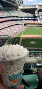 I had some Dippin' Dots ice cream which I love! Have y'all ever had any or heard of it? 