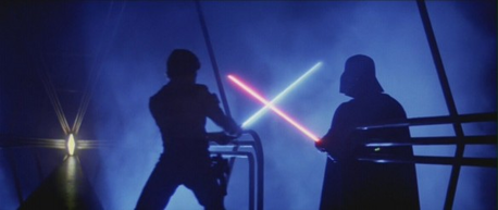 my pic Luke Skywalker vs Darth Vader

NOTE : there are some movies that have more than 1 good chara