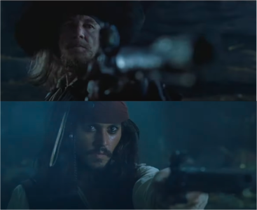 Captain Jack Sparrow vs Hector Barbossa 