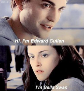 Mine, made by Mia 
“Hi, I’m Edward Cullen” 
“I’m Bella Swan”