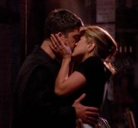  But just to mover things along, here's Ross and Rachel kissing. Now find a picture of Phoebe cutting M
