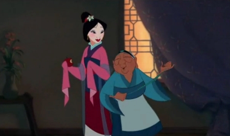 Mulan seemed least obvious apple eater than Snow. Next find Pocahontas in the 2 movie dancing around 