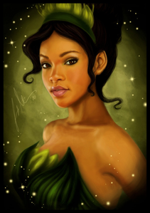  Here's 리한나 as Tiana. I looked for Zoe Saldana as Tiana, but there wasn't anything good. :( Nex