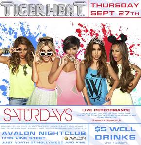  On 9-27-2012, "The Saturdays" perform LIVE at TigerHeat in Los Angeles at Avalon Hollywood. They wil