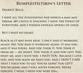 Rumplestiltskin's letter (To Belle-The Untold story) - once-upon-a-time photo
