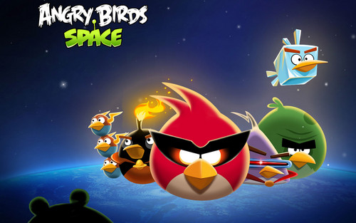  Angry Birds luar angkasa wallpaper