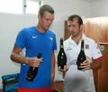 Berdych and Stepanek celebrate - tennis photo