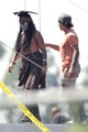 Johnny as Tonto filming The Lone Renger  - johnny-depp photo