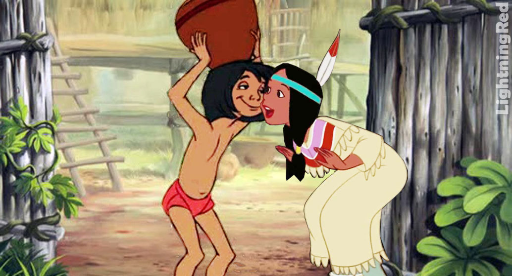 disney crossover Photo: Mowgli and Tiger Lily.