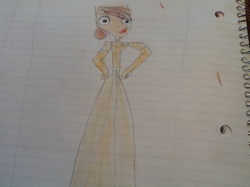  my free-hand sketch of Courtney's prom dress...